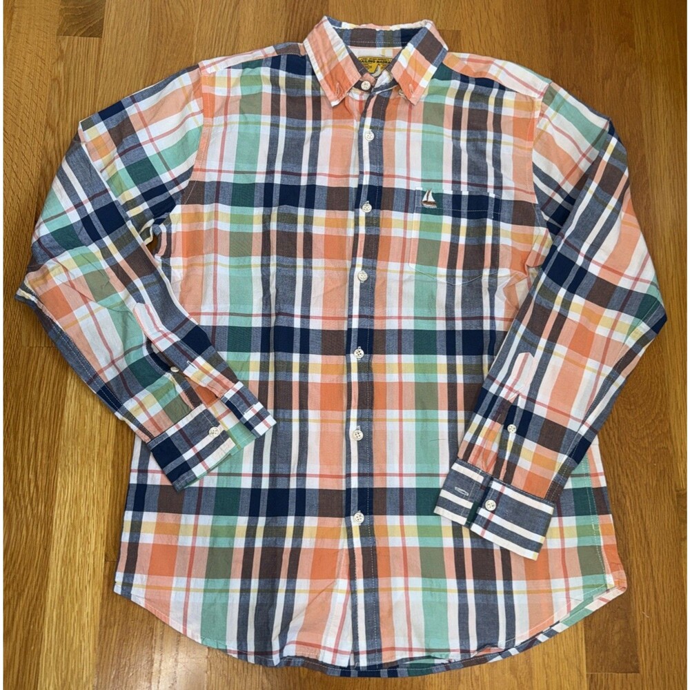 Kiel James Patrick Shirt Mens M Patchwork Multicolor Indian Madras Button Down - Picture 8 of 8